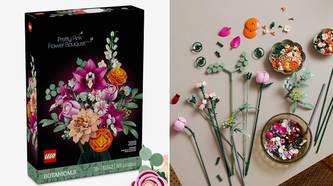 LEGO Botanicals Pretty Pink Flower 749 Piece Bouquet Building Set
