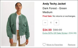 Levis Jacket at Checkout