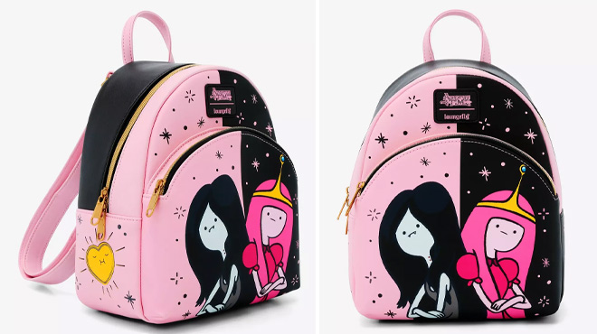Loungefly Adventure Time Princess Bubblegum & Marceline Split Mini Backpack Loungefly Adventure Time Princess Bubblegum & Marceline Split Mini Backpack