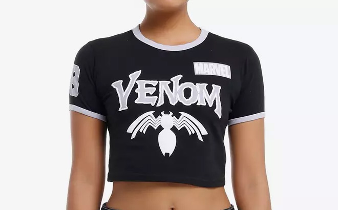 Marvel Venom Puff Paint Girls Ringer Baby T Shirt Marvel Venom Puff Paint Girls Ringer Baby T Shirt