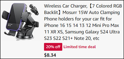 Mosurr Car Mount Charger Checkout