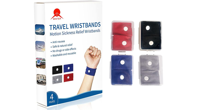 Motion Sickness Relief Wrist Bands 4 Pairs