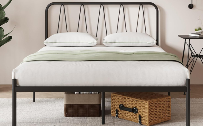 Novilla Queen Size Metal Platform Bed Frame with Headboard