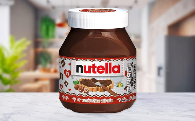 Nutella Hazelnut Spread With Cocoa Jar on a Table