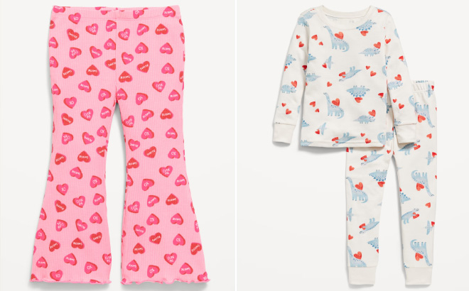 Old Navy Printed Ribbed Flare Leggings