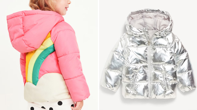 Old Navy Toddler Girs Water Resistant Quilted Puffer Jacket