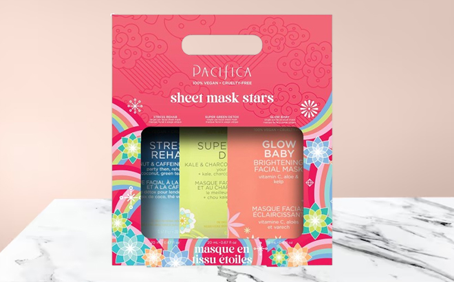 Pacifica 3 Piece Face Sheet Mask Gift Set