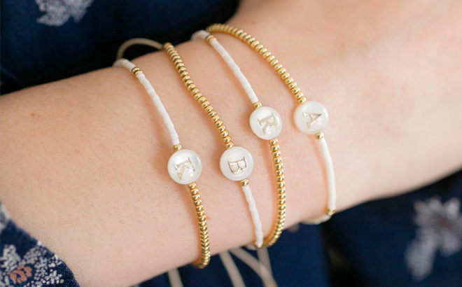 Pearl Initial Letter Bracelet