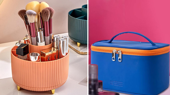 Portable Travel Cosmetic Bag and Makeup Organizer