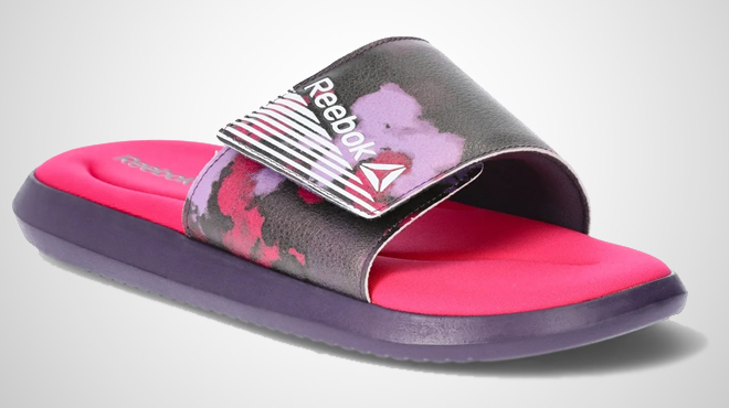 Reebok Womens Adjustable Memory Foam Slides