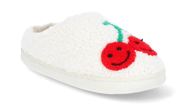 SR Girls Icon Slide On Slippers Red Cherries