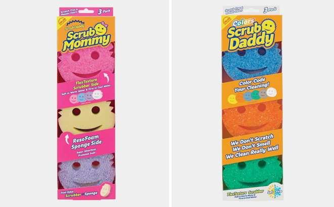 Scrub Daddy Color Sponges Scratch Free Multipurpose Dish Sponges for Kitchen