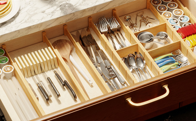 SpaceAid Bamboo Drawer Dividers
