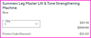 Summers Leg Master Lift Tone Strengthening Machine Checkout Screen Summers Leg Master Lift Tone Strengthening Machine Checkout Screen