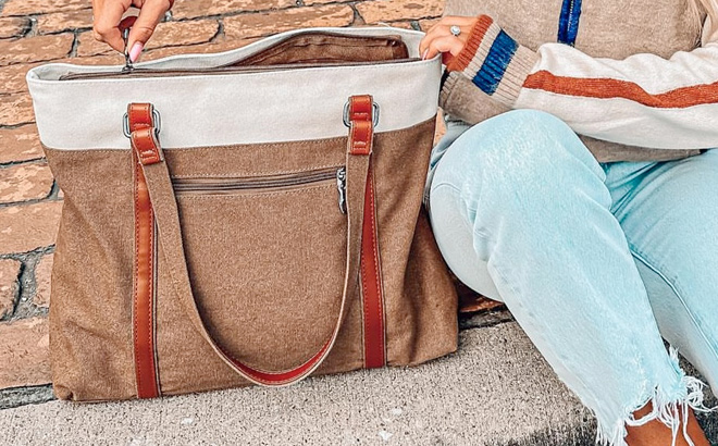 Threaded Pear Lilly Canvas Tote Threaded Pear Lilly Canvas Tote