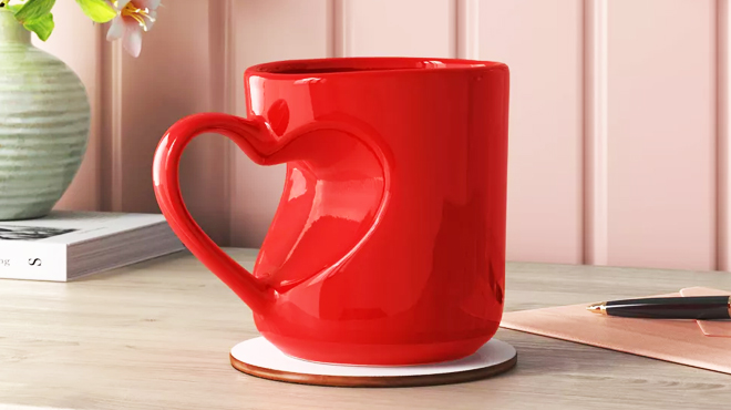 Threshold 13 oz Stoneware Heart Handle Mug Threshold 13 oz Stoneware Heart Handle Mug