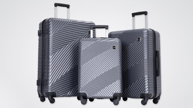 Tripcomp 3 Piece Hardside Lightweight Luggage Set