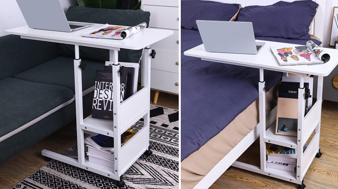 Urban Deco Adjustable Height Moveable Desk with Drawer