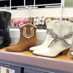 Various Styles of Western Boots on a Shelf at Target