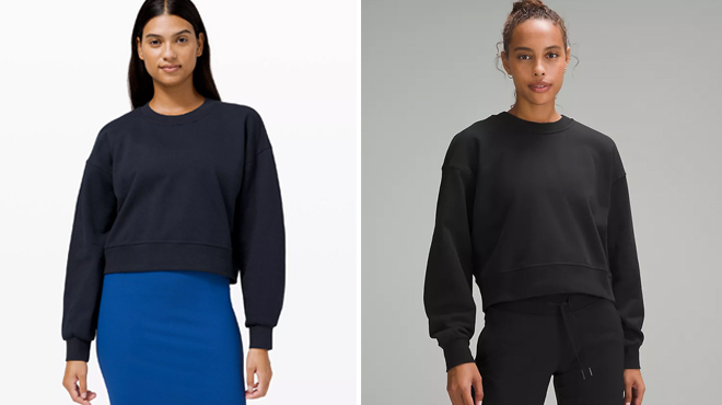 Women wearing Lululemon Womens Oversized French Terry Women wearing Lululemon Womens Oversized French Terry