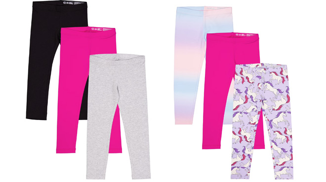 Wonder Nation Girls Kid Tough Leggings 3 Pack