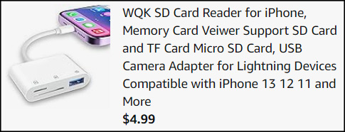 iPhone SD Card Reader Checkout iPhone SD Card Reader Checkout