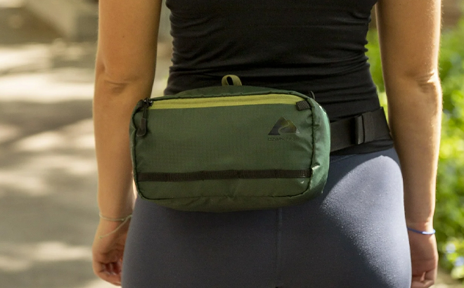 A Person Wearing the Ozark Trail 3 5 Ltr on Waist Pack