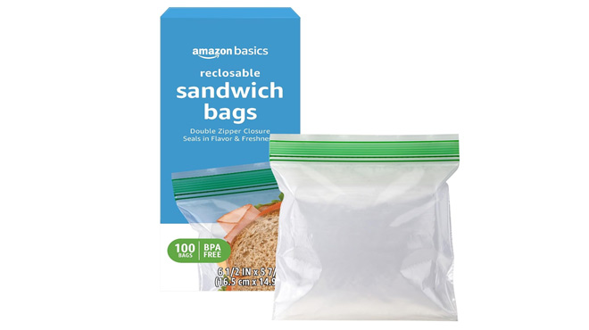 Amazon Basics Reclosable Sandwich Storage Bags 100 Count Amazon Basics Reclosable Sandwich Storage Bags 100 Count