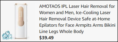 Amotaos IPL Laser Hair Removal Checkout