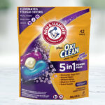 Arm and Hammer Fresh Burst 42 Count Laundry Detergent Paks Bag on a Table