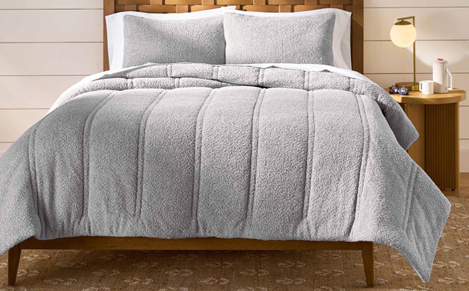 Better Homes Gardens 3 Piece Grey Cozy Knit Comforter Set