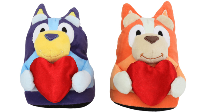 Bluey Toddlers Kids Valentines Day Slippers