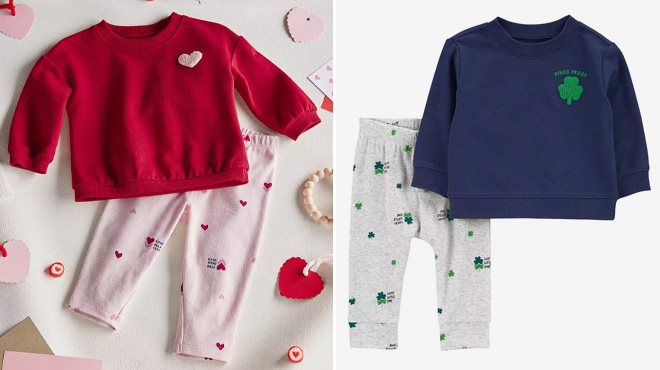 Carters Baby Valentines Day Tand St Patricks Day Set
