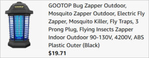 Checkout page of Gootop Outdoor Bug Zapper