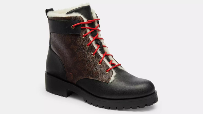 Coach Outlet Lorraine Booties In Signature Canvas Coach Outlet Lorraine Booties In Signature Canvas