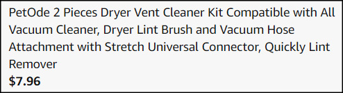 Dryer Vent Cleaner 2 Piece Kit Checkout