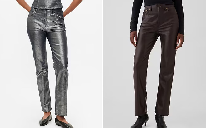 GAP High Rise Metallic 90s Straight Jeans GAP High Rise Metallic 90s Straight Jeans