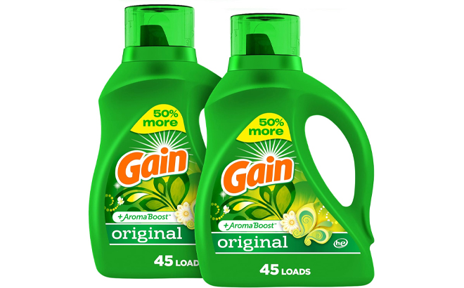 Gain Laundry Detergent Liquid Soap Aroma Boost 2 Pack