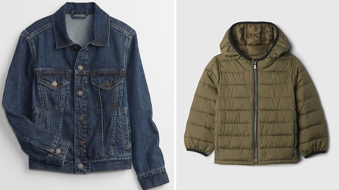Gap Factory Kids Icon Denim Jacket and Puffer Jacket