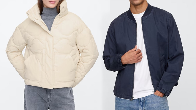 Gap Factory Quilted Nylon Jacket and Bomber Jacket Gap Factory Quilted Nylon Jacket and Bomber Jacket