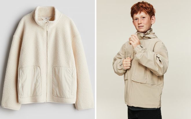 HM Teddy Fleece Jacket and Water Repellent Shell Jacket HM Teddy Fleece Jacket and Water Repellent Shell Jacket