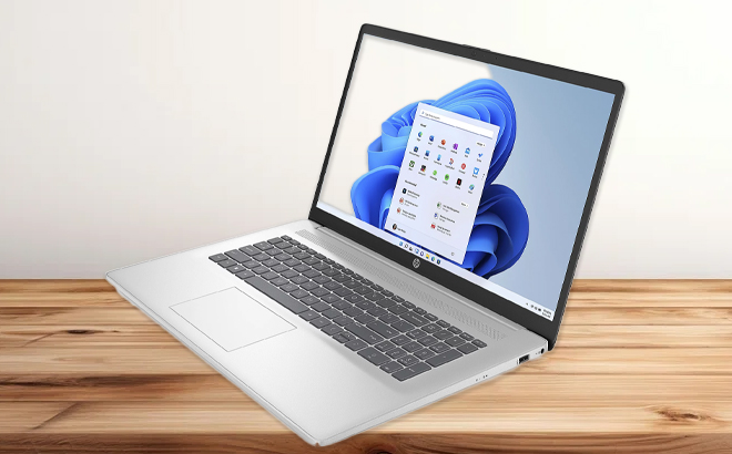 HP 17 Inch Touch Laptop on a Table