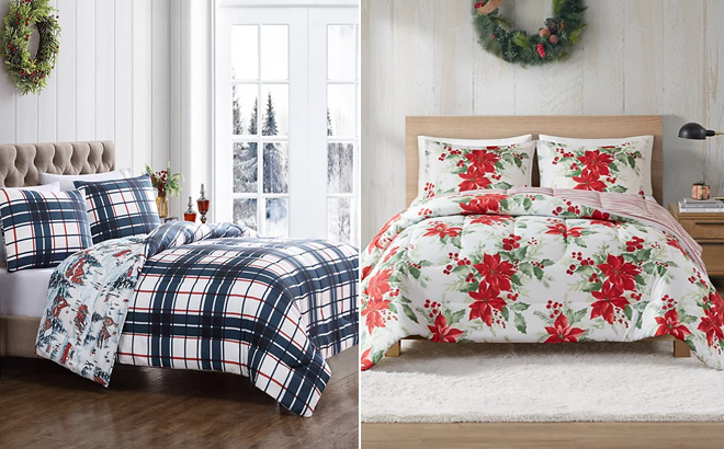 Hallmart Collectibles Holiday Town Square 3 Piece Comforter Set Hallmart Collectibles Holiday Town Square 3 Piece Comforter Set