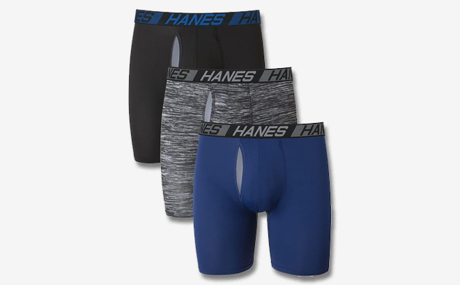 Hanes Mens Total Support Pouch Boxer Briefs 3 Pack
