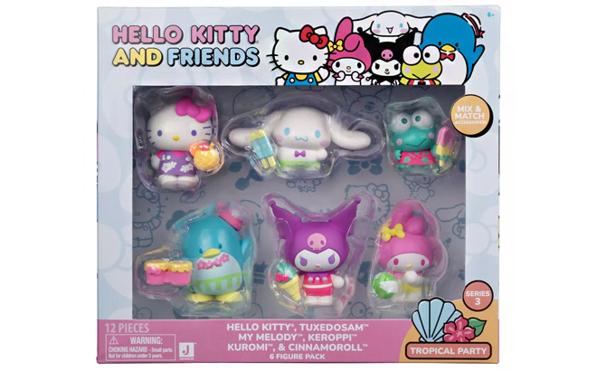 Hello Kitty Neon Tropical Party Figure 6 Pack