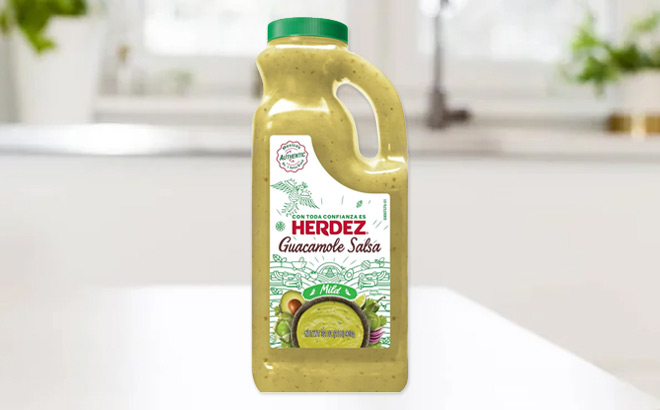 Herdez Mild Guacamole Salsa on a Table