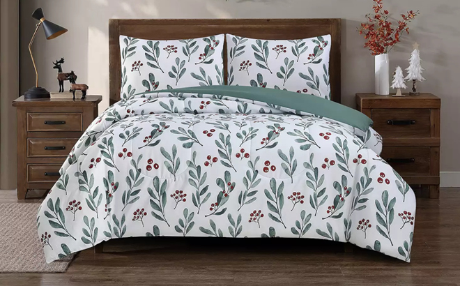 Hudson Main Queen Comforter Set on a Bed