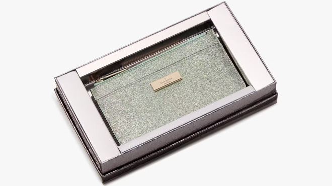 Kate Spade Outlet Kenzie Boxed Glitter Large Slim Cardholder Kate Spade Outlet Kenzie Boxed Glitter Large Slim Cardholder