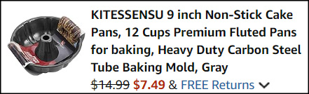 Kitessensu 9 Inch Non Stick Cake Pan Checkout