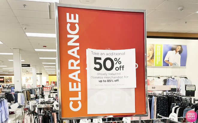 Kohls Clearance Extra 50 Off Signage